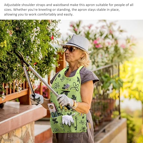 HDGSAFD 1 Stück Werkzeugschürze, Gartengeräte, Gartenschürze, Gartenschürze mit Taschen, Oxford-Stoff-Gartenschürze, verstellbare Schürze für Gartenarbeit, Hausreinigung, Angeln (grün)