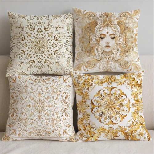 Housse coussin 60x60cm imperméable pour canapé de jardin bohème carré