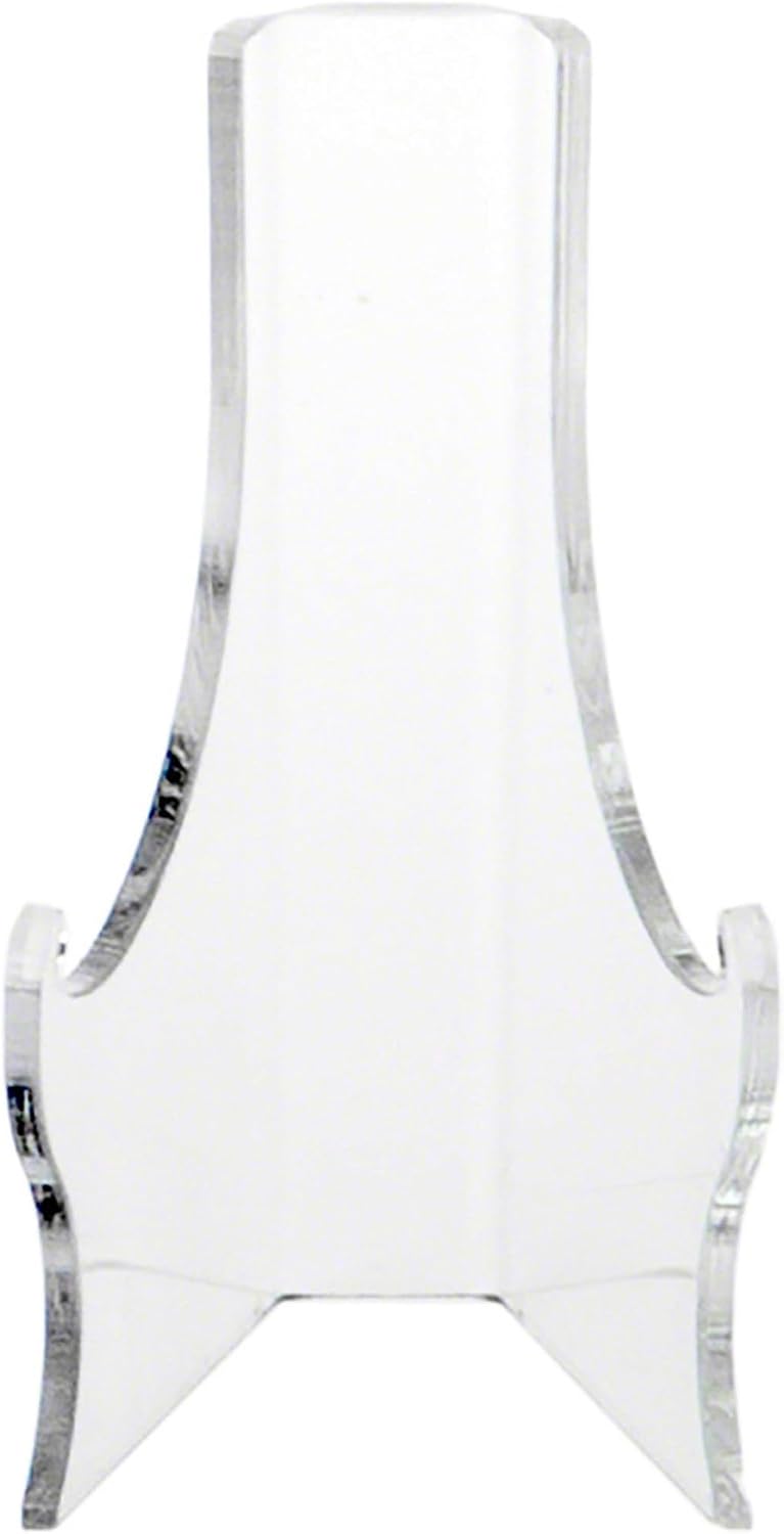 Plymor Clear Acrylic Elevated Flat Back Easel with Deep Support Ledges, 16.75" H x 10" W x 9.75" D