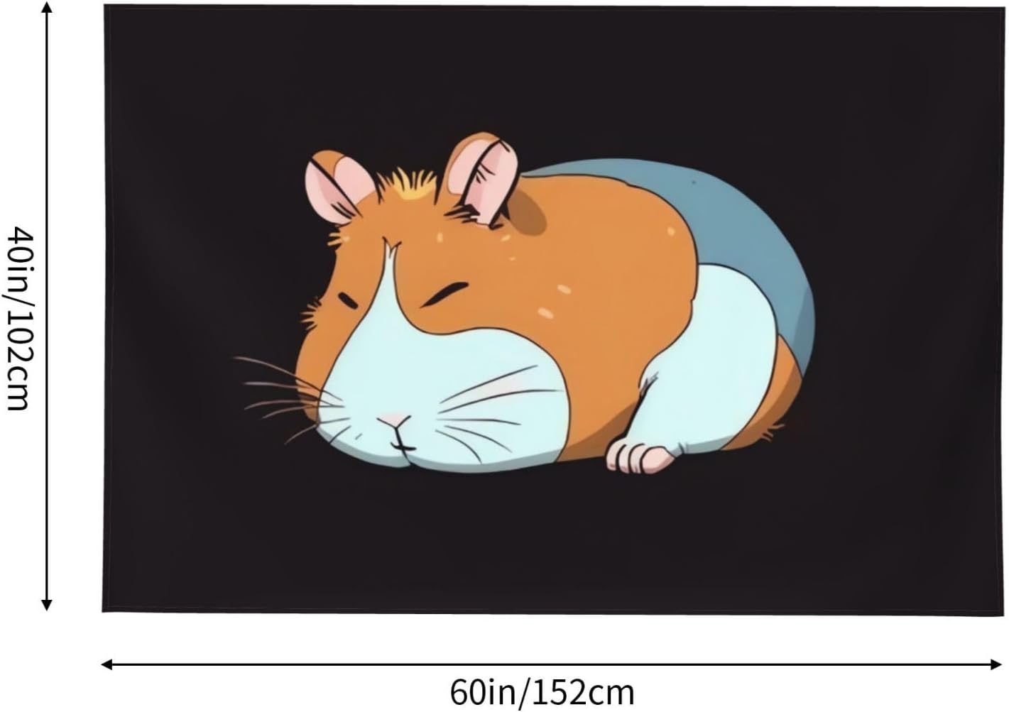 WSOIHFEC Tapestry Wide Wall Hanging Cartoon sleeping guinea Mouse Tapestry Vintage Lightweight Wall Blanket Funny Tapestry Wall Art Home Decor Soft Mural for Bedroom Dorm Living Room 60 X 40 Inch image 2