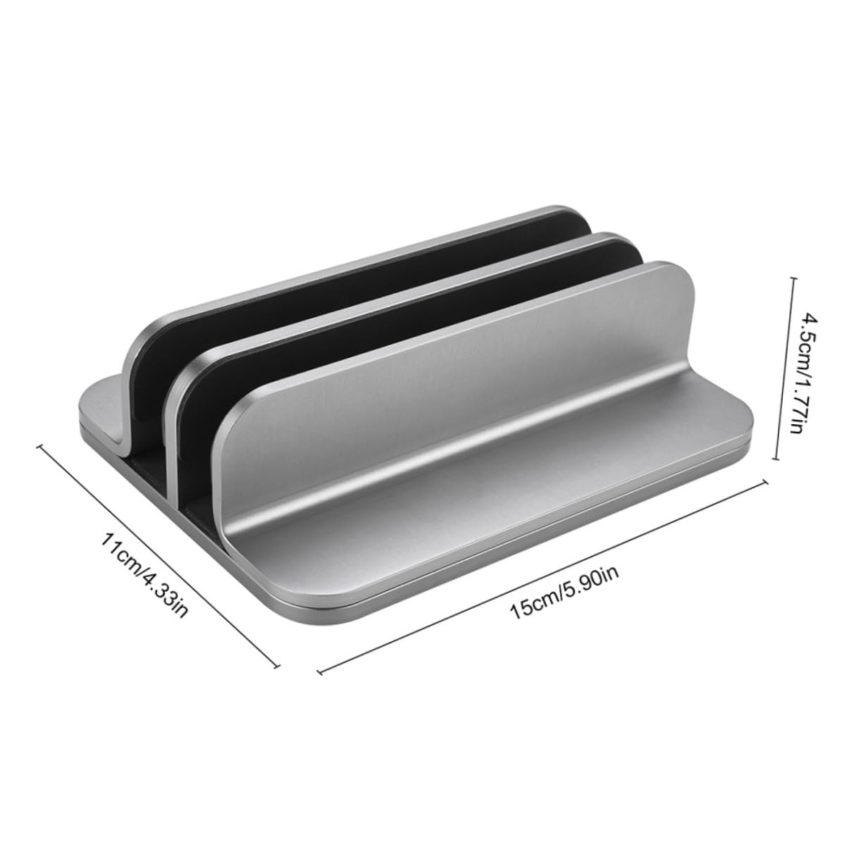 HOMSFOU Soporte Vertical Doble para Portátil y Tableta Base de Aleación de Aluminio para Escritorio para Trabajo y Estudio