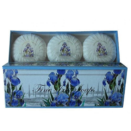 Cascia all'Olmo Fine Iris Soaps Made in Italy, Boxed Set of 3 x 3.5 oz Iris Soaps