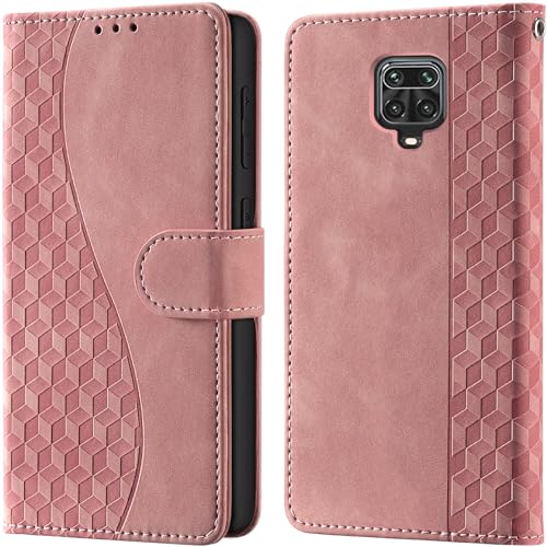 Handyhülle für Xiaomi Redmi Note 9 Pro Leder Wallet RFID hüllen Rosa