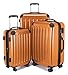 HAUPTSTADTKOFFER - Alex - 3er Koffer-Set Trolley-Set Rollkoffer Reisekoffer Erweiterbar, 4 Rollen, (S, M & L), Orange