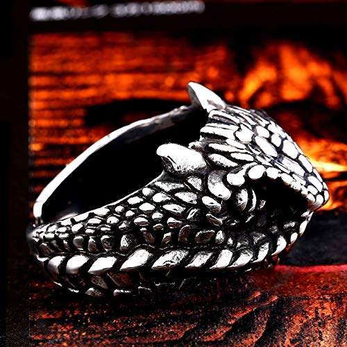 Image of Genuine Stainless Steel Ring for Men Fashion Punk Rock 3D Animal Rings