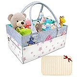 Baby Diaper Caddy Organizer - Shower Gift Basket for Changing Table and Car, Portable Storage Basket for Storing Diapers, Feeding Bottles, Baby Wipes, Toys, Pacifiers