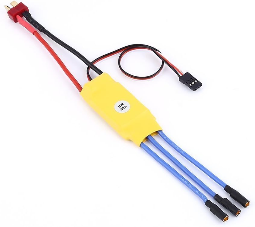 YUNIQUE GREEN-CLEAN-POWER - ESC Brushless 30A Speed Controller | Compatible with RC Helicopter, Quad-Rotor | Max 210,000 RPM, UBEC 5V | Yellow, Plastic