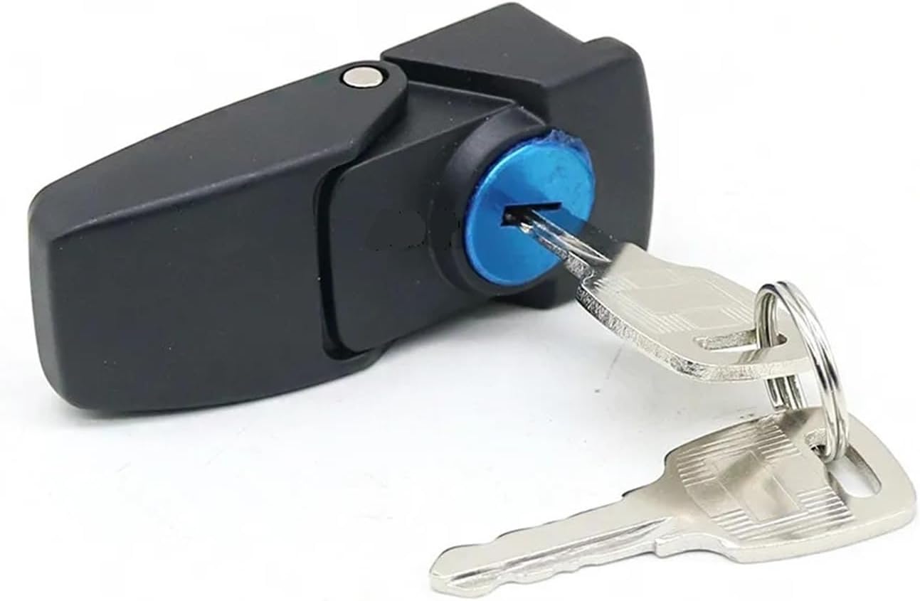 DK604 Buckle Lock Mechanical Box Distribution Cabinet Door Hidden Small Square Double Key Safety Toggle(Silver with Key)