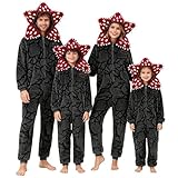 Sbyhbhyds Pijama Unisex Manga Larga una Pieza,Mono 3D con Capucha Forro Polar Adultos,Pijama otoño e Invierno Navidad,Ropa Dormir (FR/ES, Letras, S, Regular, Regular, Gray)