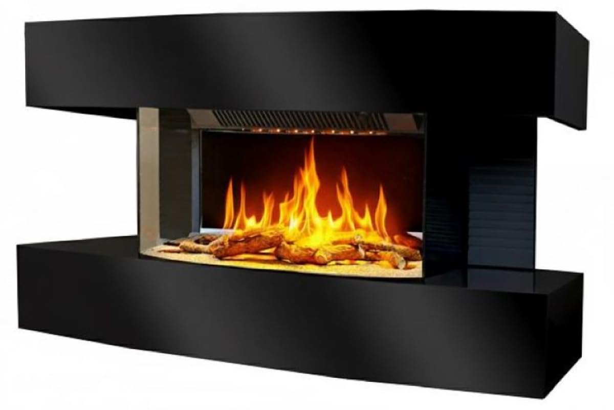CHEMIN'ARTE Elektrokamin Lounge medium – Wandkamin, 2000 W, Schwarz, mit Fernbedienung
