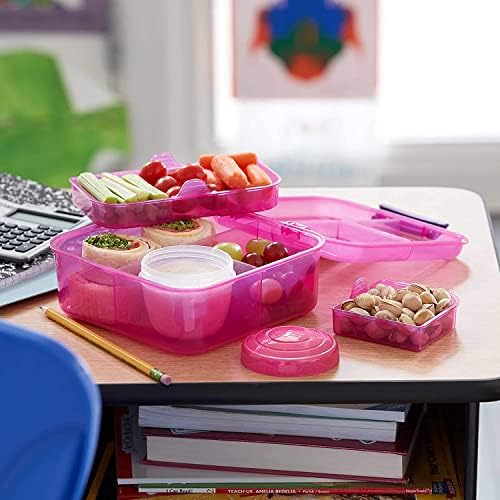 Sistema Pudełko na lunch Bento Cube, pojemnik do przechowywania żywności 1,25 l z pojedynczymi przegrodami i kubkiem jogurtu, 1 sztuka (w różnych kolorach)