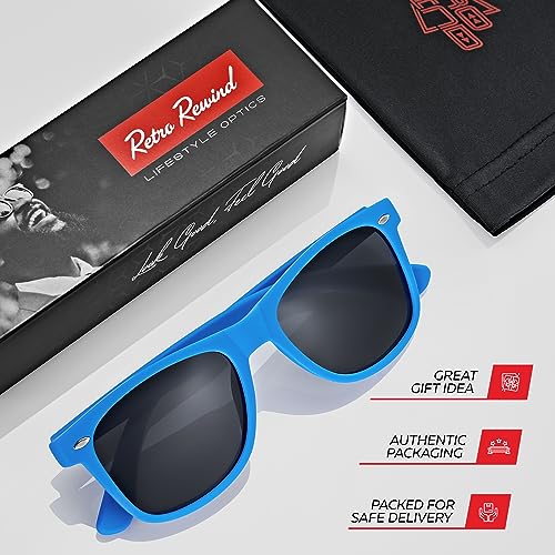 Image of Retro Rewind Polarized Sunglasses for Women Men - UV400 Classic Square Vintage Shades Trendy Unisex Sun Glasses