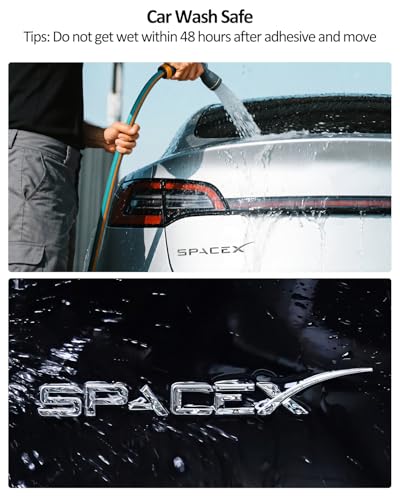 Image of 2025 Space Metal Letters for Tesla Tailgate Letters Emblems Model 3 Y S X Accessories Space Emblem Sticker Tesla Metal Raised Tailgate Letters Silver