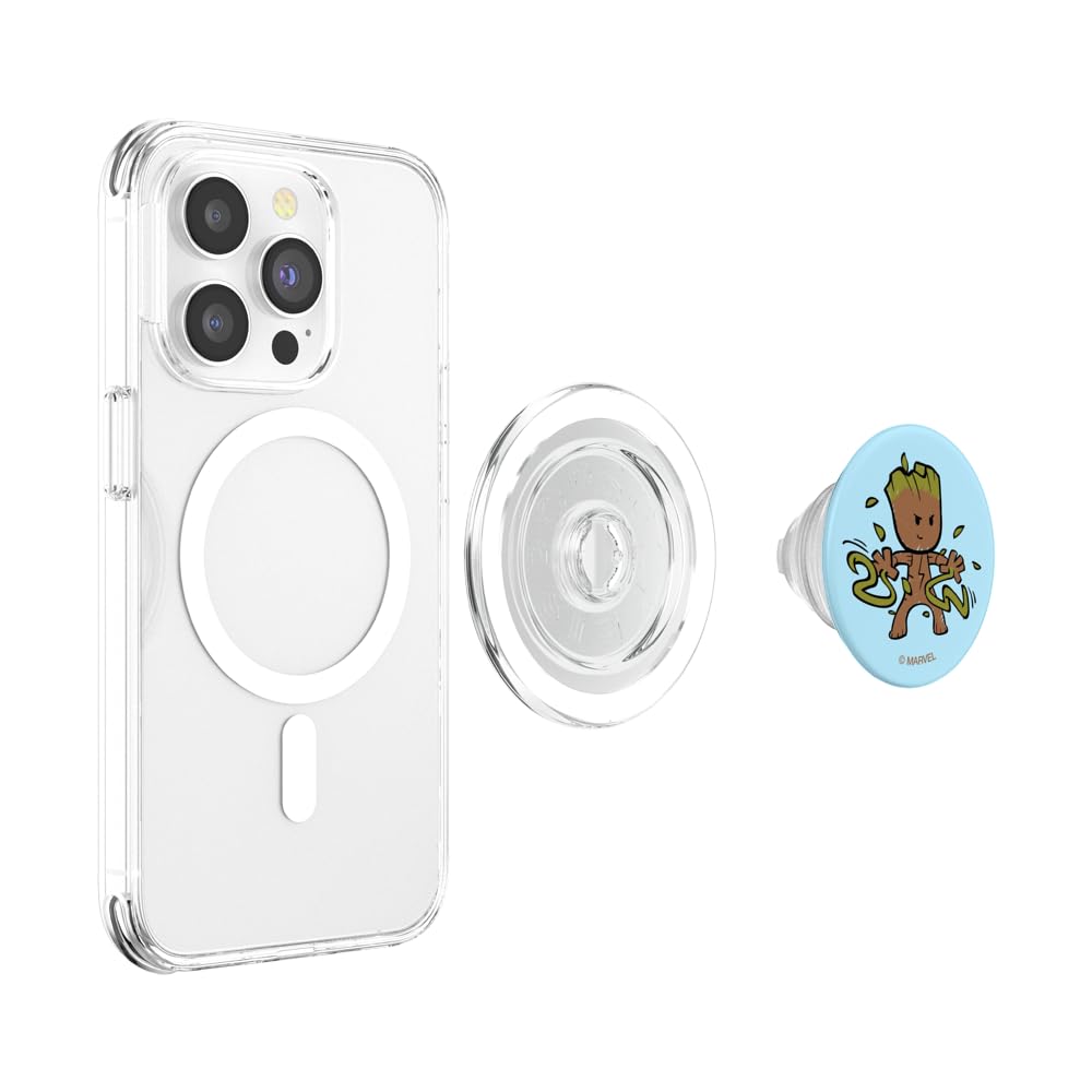 Marvel Guardians of the Galaxy Cute Baby Groot PopSockets PopGrip for MagSafe, Clear - Image 3