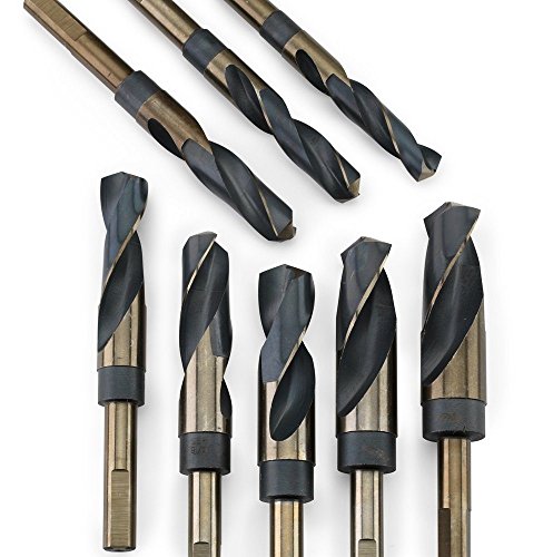 Neiko Pro 10230B Silver And Deming Drill-Bit Set, Drill Press Bit, High-Speed Steel, 1/2-Inch-Diameter Shank, 8-Piece Set, 9/16-Inch To 1-Inch Sizes #TOP2