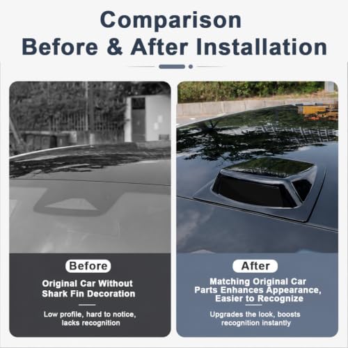 Image of STHIRA Car Roof Decorative Cover Gloss Black Radar Decor Shell for Car