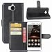 Produktbild 95Street Huawei Y6 2017/Y5 2017 Handyhülle Book Case Huawei Y6 2017/Y5 2017 Hülle Klapphülle Tasche im Retro Wallet Design mit Praktischer Aufstellfunktion - Etui Schwarz