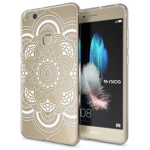 NALIA Custodia compatibile con Huawei P10 Lite, Cover Silicone Trasparente Sottile Case Gomma Morbido Cellulare Ultra-Slim Protettiva Telefono Bumper Guscio, Designs:Pattern Flowers