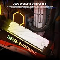 Netac DDR4 RAM 8GB 2666MHz Computer Desktop-Speicher DRAM C19 Gaming-Speicher 8GB Weiße Wärmeveste, Desktop-Speicher Weiß – Ansicht 3