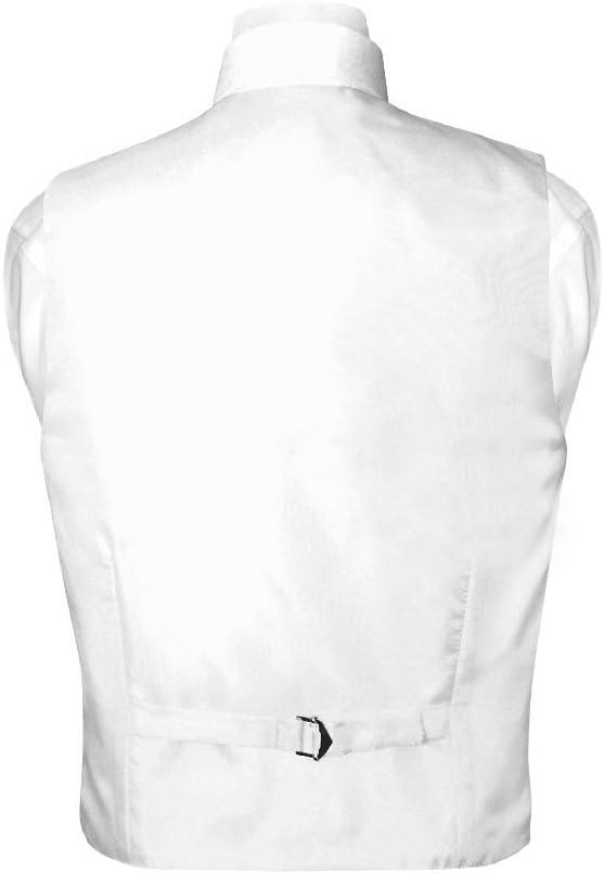 Vesuvio Napoli BOY'S Dress Vest & NeckTie Solid WHITE Color Neck Tie Set