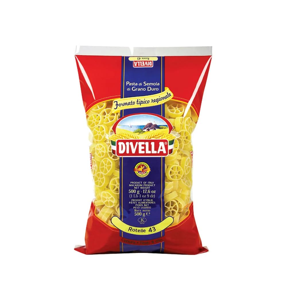 15x Divella Pasta Testpaket Ziti - Rotelle - Orecchiette - Stelline - Pipe Rigate,Italienische Nudeln aus Hartweizengrieß,500g + Beni Culinari Kostenloser Schlüsselanhänger