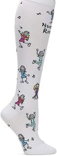 Nurse Mates EKG Heart and Holiday Compression Trouser Socks, Nurses Rock, One Size