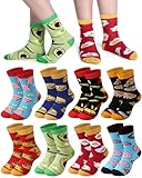Leumoi 8 Pack Novelty Food Socks for Kids Boys Funny Silly Socks 4-7 Years Wacky Gift Snack Food Theme for Girls Kids Boys Birthday
