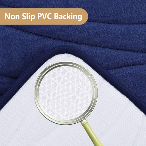Buganda Memory Foam Bathroom Rug Mat 30x20, Extra Soft and Absorbent Bath Mats, Non-Slip and Machine Washable Bath Rugs for Bathroom Floor,Tub and Shower, Navy by Buganda - Image 3