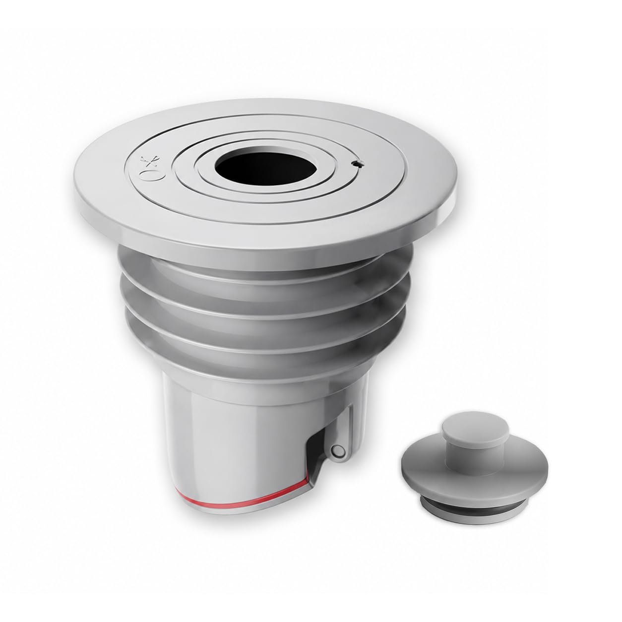 JADUFHU Drain Seal Plug, 7-Layer Waterproof Reusable Stopper, Magnetic Self-Sealing Anti-Odour Silicone Plug, Fits 45-50mm Pipe for Washing Machine, Dishwasher, Kitchen & Bathroom Drain (1PCS)