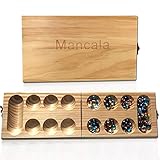 TL Mancala Game, Solid Wood Folding Mancala Board Game Travel Game