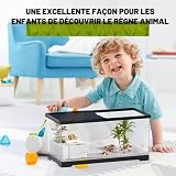 KAKOOTI aquarium à tortue 30 cm avec plateforme et drainage photo 6