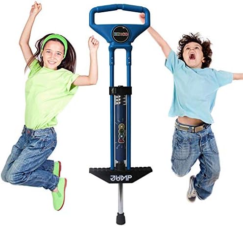 Rexco Pogo Stick Spring Powered For Childrens Kids Girls Boys Jumping Bounce Jump Toy Outdoor Game[Blue]