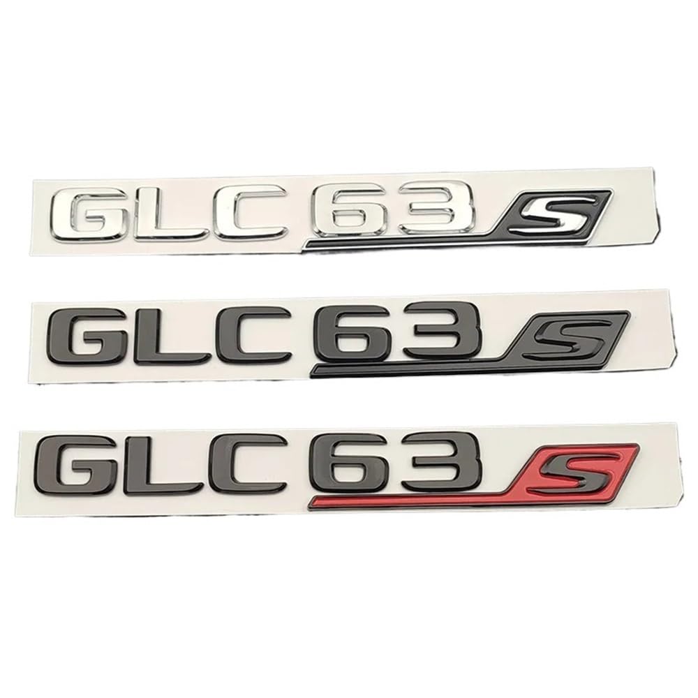 Logo emblème GLC63S noir chromé en ABS autocollant pour coffre arrière de Mercedes AMG X253