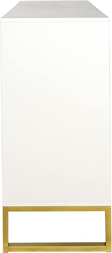 Miniatura 9 de Knocbel Moderna mesa consola de buffet de 60 pulgadas con parte superior de mármol sintético, 4 puertas y estantes ajustables, armario de mesa de