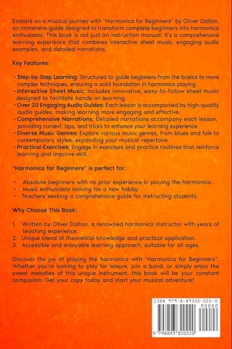 9798893320220 Harmonica For Beginners: Learn How To Play The Harmonica Through Interactive Sheet Music thumb #1