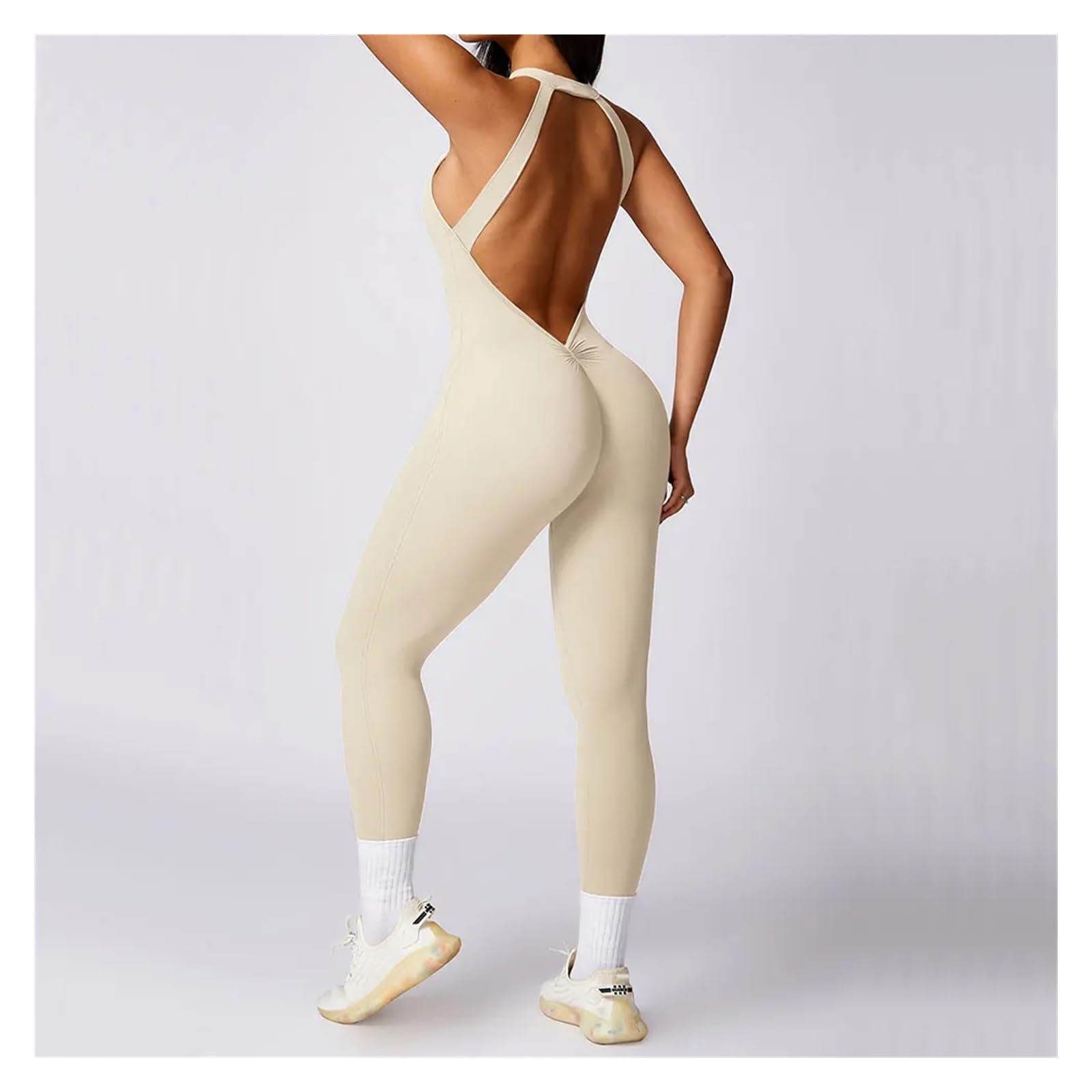 Mono de yoga sin espalda Conjunto De Mono Sin Espalda For Entrenamiento, Fitness, Ropa Deportiva Siamesa For Mujer, Chándal, Gimnasio, Una Pieza Para Entrenamiento