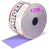 PMIQSA Schleifpapierrolle Körnung 100, 70 mm x 12m Keramik Schleifpapier Rolle Klett für Handschleifer zum Holz Metall(Keramik)