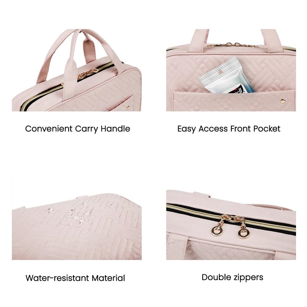 Multifunktions-Kosmetiktasche Hängender Kulturbeutel, Reise-Kosmetik-Organizer, Mehrfarbig, mehrere Größen(Pink-m)