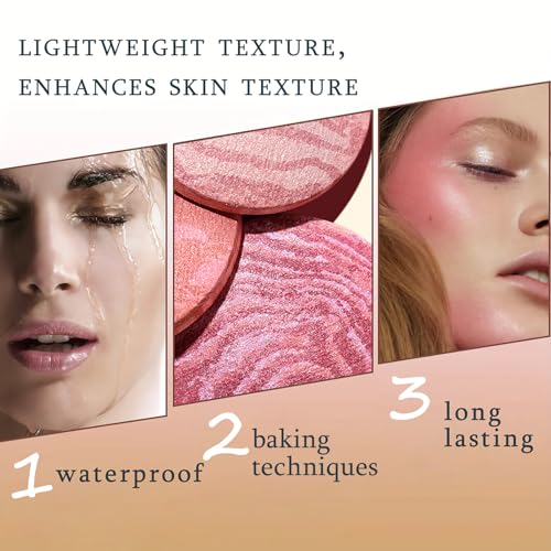 Image of Single Baked Blush Shimmer Powder for Cheeks Radiant Pink Blushes Makeup-01 | Glowy Illuminating Blush Makeup Blendable Shimmer Finish Blusher, Lightweight Natural Glow for Women Everyday Looks