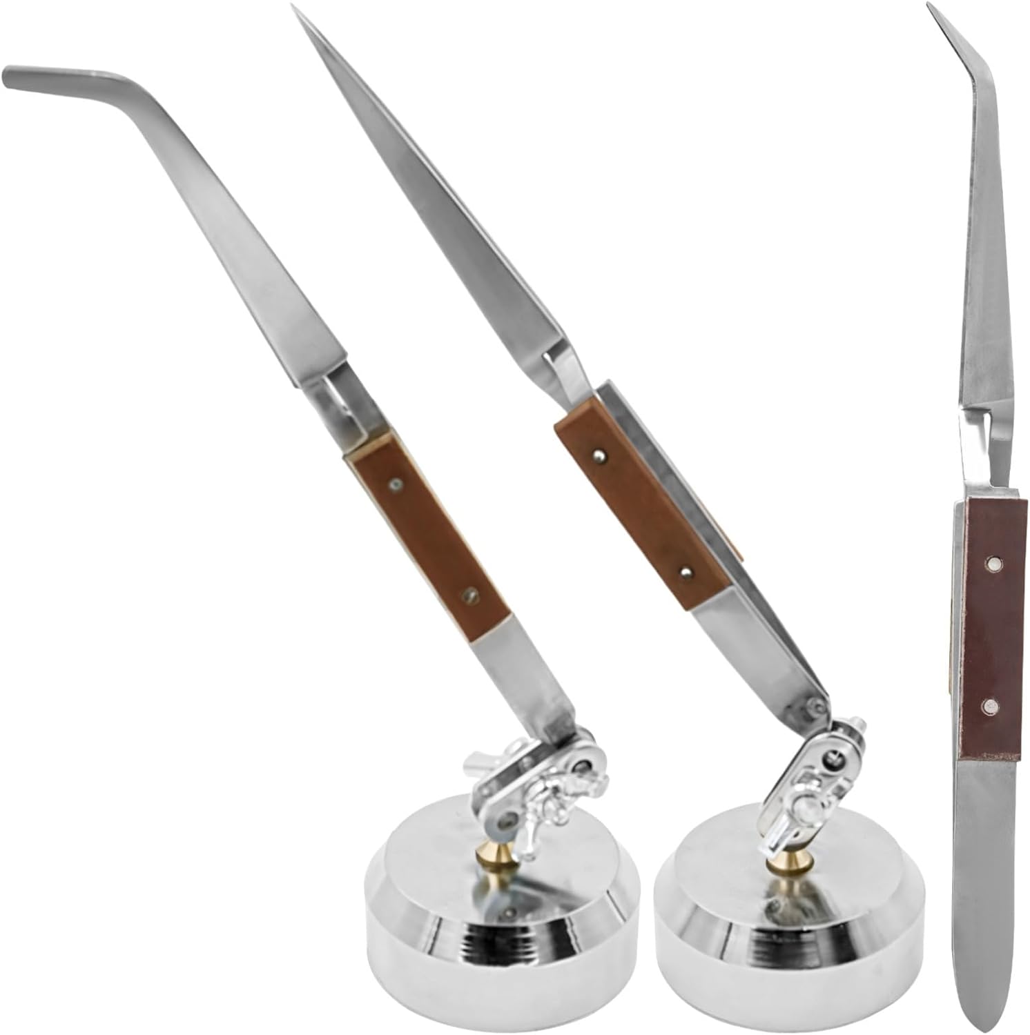 for Repairing, Jewelry Making, Desk Tweezers, 5 Pcs Soldering Tweezers Set, 360-Degree, Reverse Cross-Lock Design