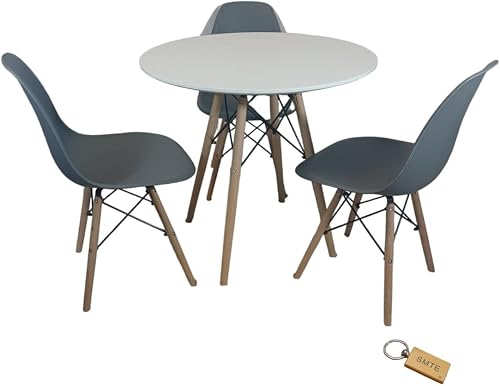 Smte-Grey Chair with White table withSmte Keychain-Set With 3