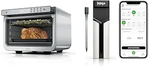 Ninja Air Fryer & Toaster Oven + ProChef Wireless Probe, Prestige Smart XL Air Fryer, Grill, with Probe Bluetooth App Connection, Waterproof, US Only