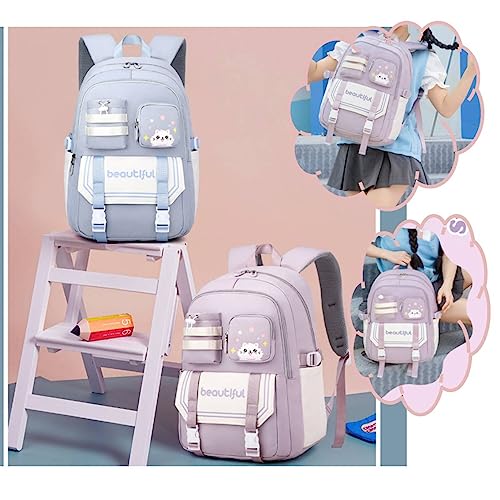 Kawaii Backpack with Cute Design Elements Durable with Multiple Compartments (Blue)2