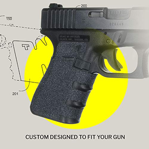 Talon Grips Adhesive Pistol Grip Compatible With Glock 19, 23, 25, 32, 38 - Made In The Usa - Gen 4 No Backstrap - Granulate Black #TOP3