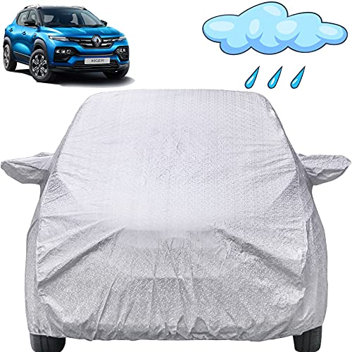 Image of Autofact Waterproof Car Body Cover Compatible with Renaults Kiger 2021 with Mirror Pockets (Shinning Silver)