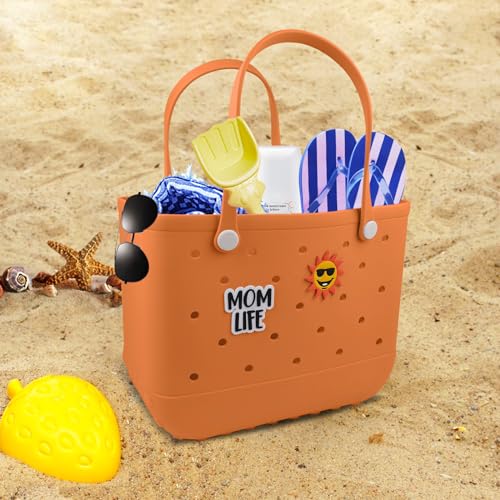 Beach Rubber Bag Tote Bag -Extra Large Waterproof Travel Women Handbag with Charms for Sports Beach Pool Groceries4