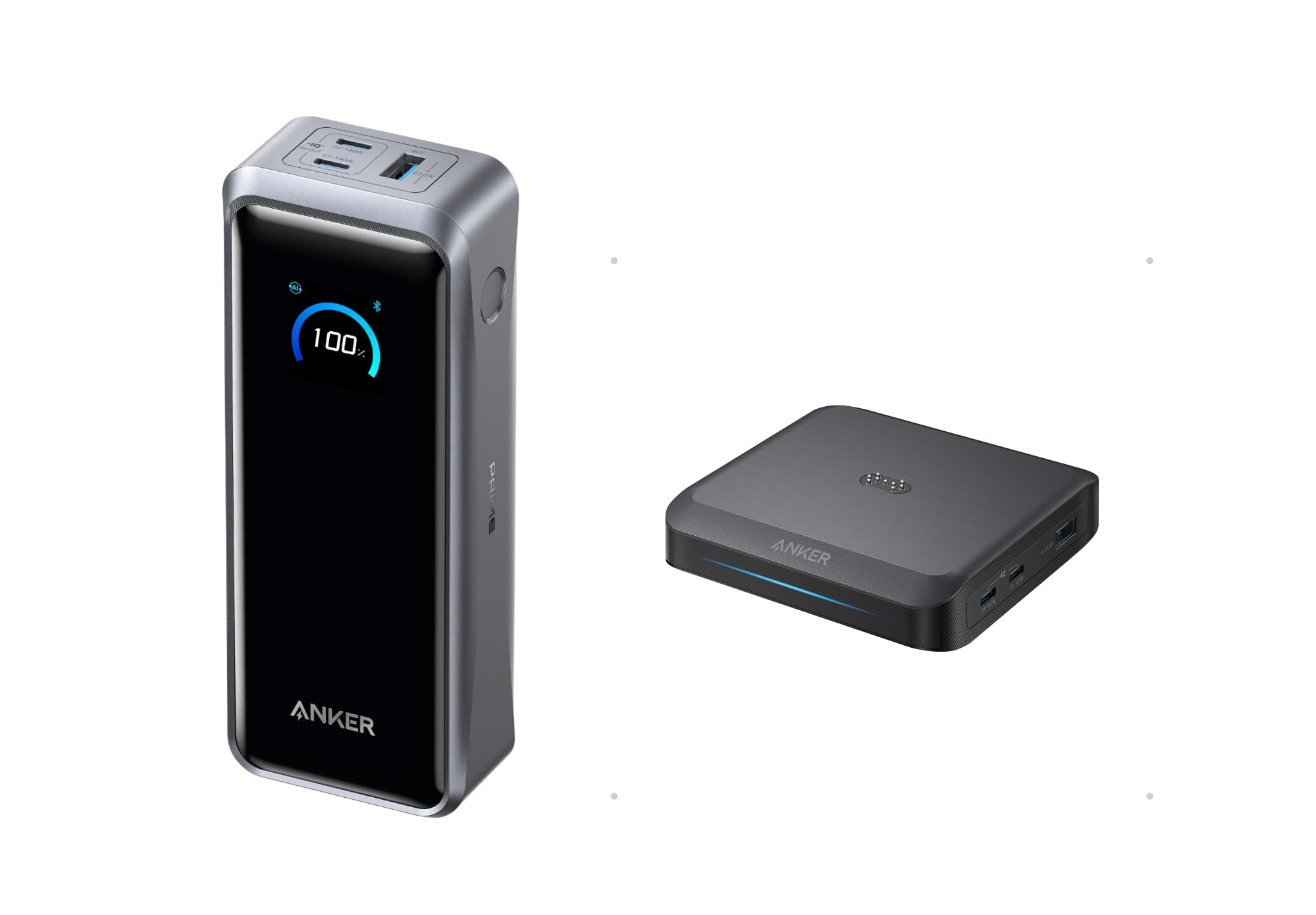 Anker Prime Power Bank Nano USB C Cable Battery with AC Plug Bundle