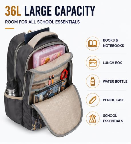 Image of Strix Backpack for Boys & Girls | 3-Compartment School, College & Travel Backpack