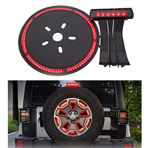 Drizzle Jeep Wrangler Accesorios Luces traseras Llanta de Repuesto Luz de Freno Jeep Luz de la Rueda Tercera luz de Freno Llanta de Repuesto Luz de Freno para
