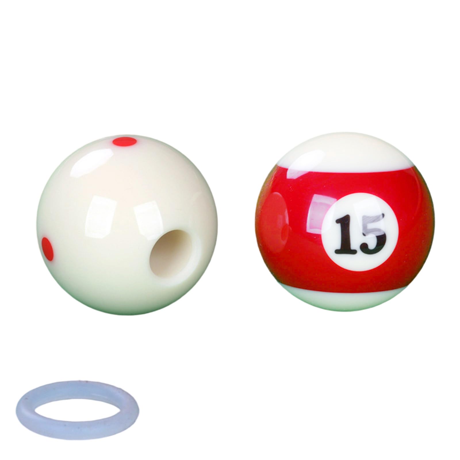 Snorvixre Billiards Cue Ball with Hole Training Tool Billiards Practice Ball Aiming Helper Perforated Billiard Strokes Exerciser Pool Table Accessories Billiard Strokes Trainer
